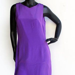 Amanda Smith Purple Silk Sheath Dress US Size 12